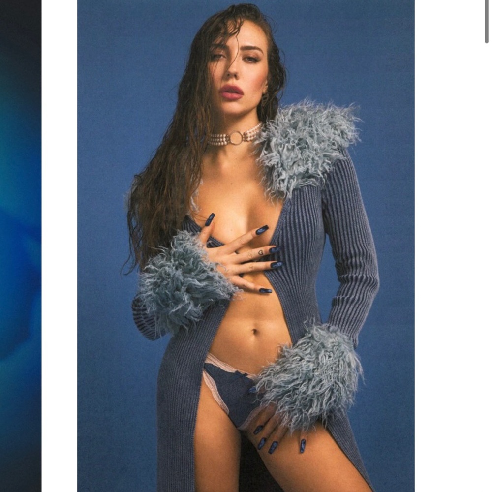 Jaded London cardigan with fur